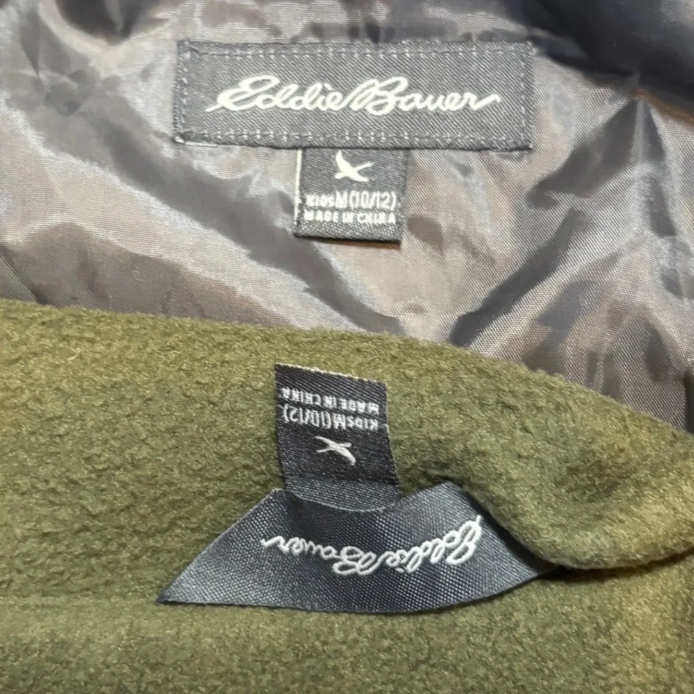 Eddie Bauer Kids Hooded Colorblock Jacket Grey Green Size‎ M 10-12 Windbreaker